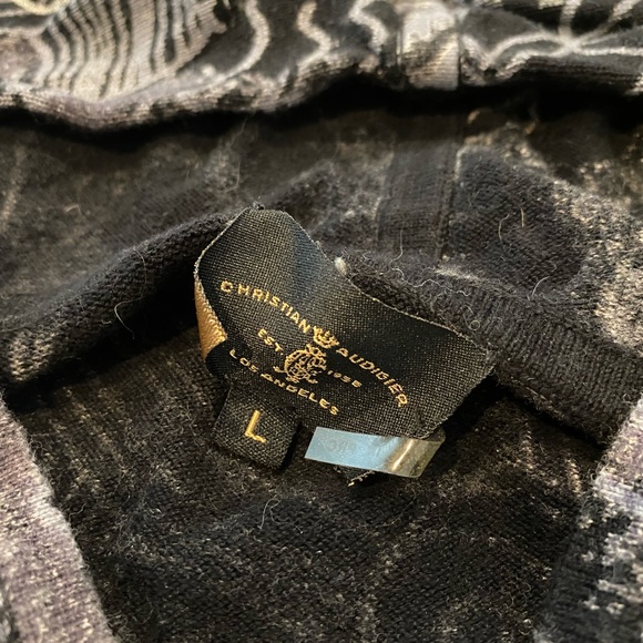 Christian Audigier Men’s Rhinestone Zipper-hooded - Picture 3 of 12